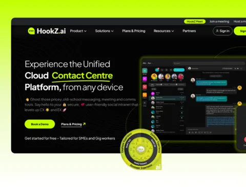 HookZ AI — Website for a cloud contact-centre platform — product, pricing and demo booking.